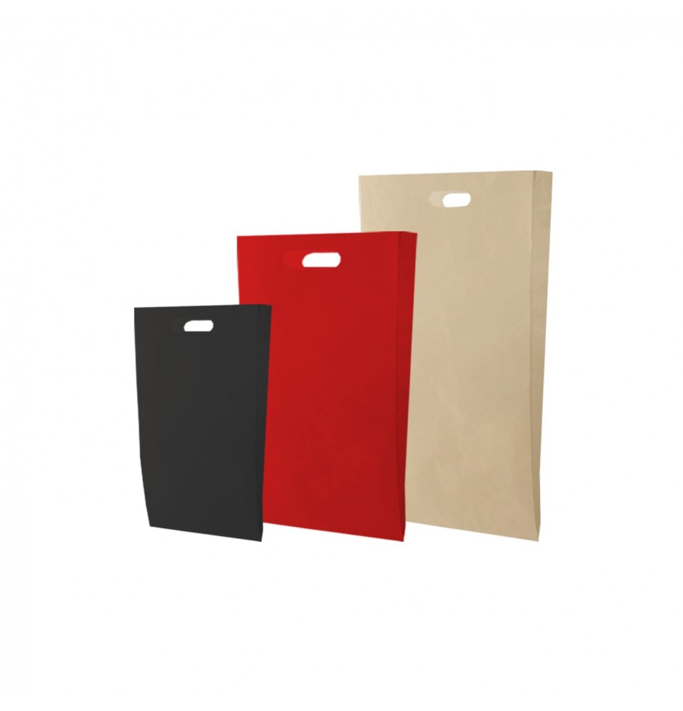 Bolsas de papel - Asa troquel kraft colores