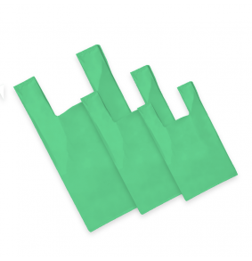 Bolsas de plástico asa 42x53 - 70% reciclado - Color Verde